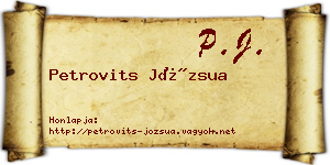 Petrovits Józsua névjegykártya